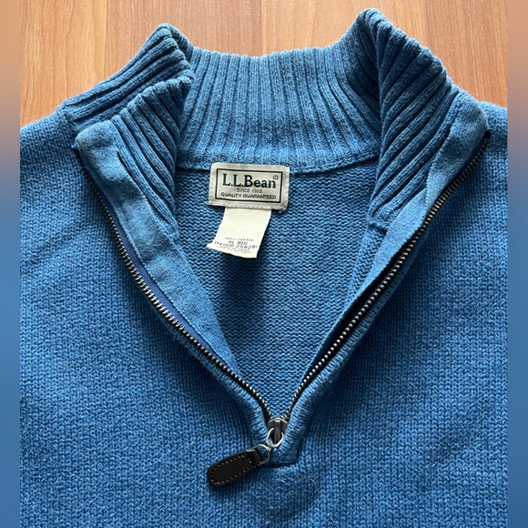 Vintage L.L. Bean Men's Quarter Zip-Up Sweater in Blue Size XL - Picture 4 of 9